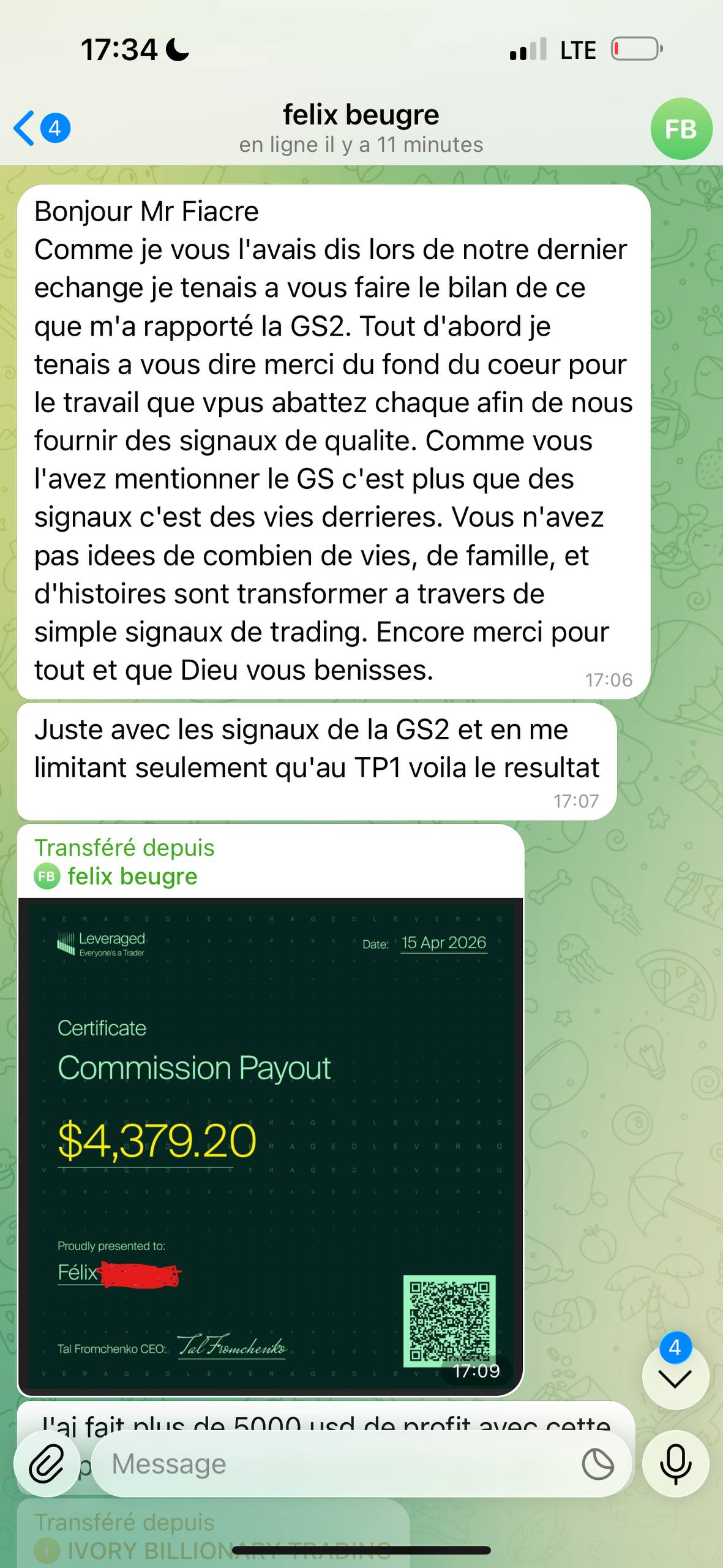 Résultat membre